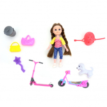 Купить nd play кукла с аксессуарами нина на прогулке на самокате 16 см 306746
