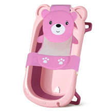Купить lala-kids комплект для купания новорожденных (детская складная ванночка + гамачок) медвежонок 