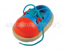 Купить деревянная игрушка мир деревянных игрушек шнуровка ботинок д230 д230