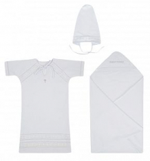 Купить крестильный набор пеленка/рубашка/косынка leo, цвет: белый ( id 7545607 )