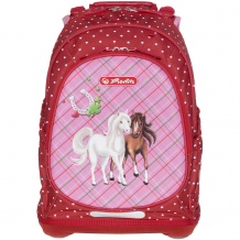 Купить рюкзак школьный herlitz bliss horses, без наполнения, красный ( id 11650243 )