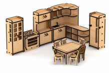 Купить lemmo конструктор набор кукольной мебели кухня для домика венеция (103 детали) 00-67