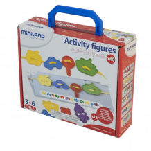 Купить развивающая игрушка miniland обучающий набор для шнурования ассорти 31792
