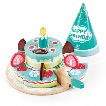 Купить деревянная игрушка hape игровой набор торт счастливого дня рождения (15 предметов) e3180_hp