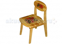 Купить хохлома стул детский с художественной росписью листья/ягоды 