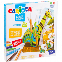 Купить carioca набор для рисования giraffe 18 фломастеров и сборная подставка 42901