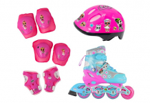Купить детские ролики 1 toy роликовые коньки колеса со светом с защитой и шлемом 