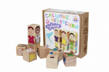 Купить деревянная игрушка краснокамская игрушка кубики смешные человечки куб-09
