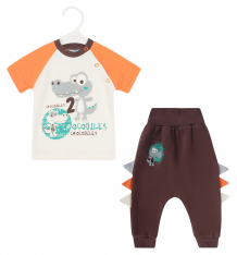 Купить комплект футболка/брюки aga croc, цвет: бежевый/оранжевый ( id 8852683 )