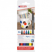 Купить edding набор кисть-ручка для письма по фарфору 6 цветов 4200_1 534109