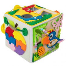 Купить развивающая игрушка evotoys мягкий бизиборд кубик рио 20х20 см ks-et-km-20-20-20-rio