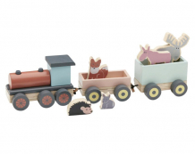 Купить деревянная игрушка kid's concept поезд с животными серия edvin 1000078