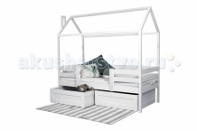 Купить детская кроватка rooroom домик с 2 ограничителями 140х70 кд-2