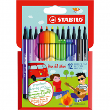 Купить фломастеры stabilo "pen mini", 12 цветов ( id 8775695 )