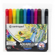 Купить фломастеры centropen набор акварельных маркеров-кисточек 12 цветов 8683/12