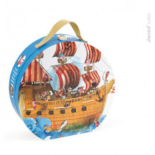 Купить пазл в круглом чемоданчике "пиратский корабль", 39 деталей, janod ( id 3635552 )