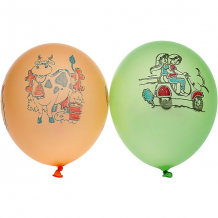 Купить воздушные шары gemar "неон ассорти", с рисунком, 100 шт ( id 11908235 )
