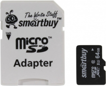 Купить smart buy карта памяти microsdxc 64gb pro uhs-i class 10 c адаптером sd 