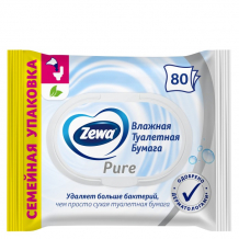 Купить zewa влажная туалетная бумага pure 80 шт. 963100