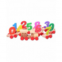 Деревянная игрушка Paremo паровозик с цифрами в деревянном ящике PE817-6