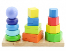 Купить деревянная игрушка мир деревянных игрушек пирамидки 3 в 1 д037/50567
