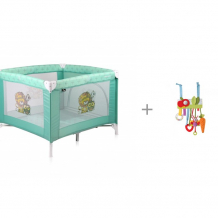 Купить манеж bertoni (lorelli) play station и игрушка-подвеска happy baby jolly garden 