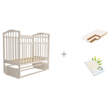 Купить детская кроватка агат золушка-5 с матрасом плитекс кокосовый юниор-плюс и наматрасником bamboo waterproof comfort 