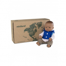 Купить miniland кукла мальчик латиноамериканец с комплектом одежды 32 см 31204