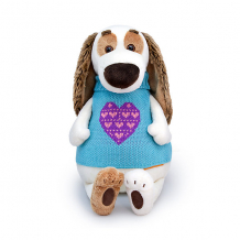 Купить мягкая игрушка budi basa собака бартоломей в жилете с сердечком, 27 см ( id 14080195 )
