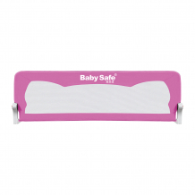 Купить барьер для кроватки baby safe ушки, 180х42 см, розовый ( id 13278146 )