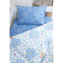 Купить постельное белье сонный гномик комплект синие и белые цветы 160x80 см (3 предмета) 