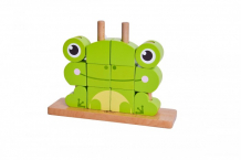 Купить деревянная игрушка classic world вертикальный пазл лягушонок 3058