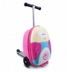 Купить самокат-чемодан zinc сова, цвет: розовый ( id 10083417 )