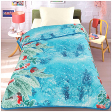 Купить одеяло letto облегченное стеганное снегири 140х200 см snegiri140