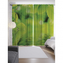 Купить joyarty шторы с фотопечатью листья из мечты из сатена 290х265 см p_16581_145x265