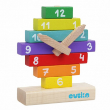 Купить деревянная игрушка cubika конструктор часы 14354c