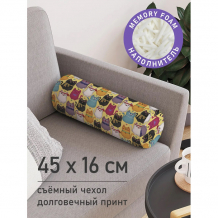 Купить joyarty декоративная подушка валик на молнии стильные котики 45 см pcu_378649