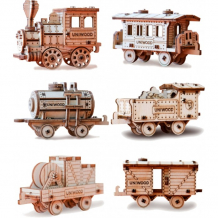 Купить uniwood деревянный конструктор набор поезд uw30157