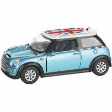 Коллекционная машинка Serinity Toys Mini Cooper S с флагом, голубая ( ID 13233205 )