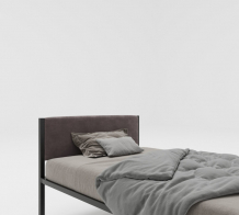 Купить подростковая кровать roomiroom односпальная металлическая с мягким изголовьем вивальди 200х90 