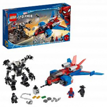 Купить конструктор lego marvel super heroes 76150 реактивный самолёт человека-паука против робота венома ( id 12184660 )