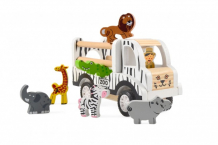Купить деревянная игрушка magni машинка с животными 2876