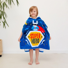 Купить крошка я полотенце-пончо детское махровое super hero 120х60 