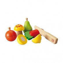 Купить деревянная игрушка plan toys набор фруктов и овощей 5337
