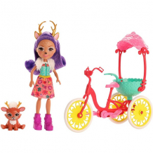 Купить mattel enchantimals gjx30 кукла enchantimals с питомцем и транспортным средством &quot;велосипедисты&quot;