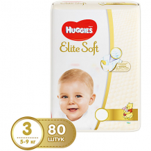 Купить подгузники huggies elite soft 3, 5-9 кг, 80 шт. ( id 4861841 )