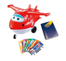 Купить super wings самолет джетт с пластиковыми карточками разных стран yw710410