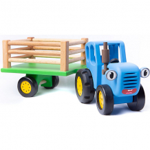 Купить игрушка деревянная bochart синий трактор с прицепом ( id 15505108 )