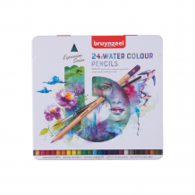 Купить bruynzeel набор акварельных карандашей expression aquarel 24 цвета + кисть в коробе-пенале 60313024