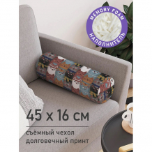 Купить joyarty декоративная подушка валик на молнии колоритные котики 45 см pcu_378654